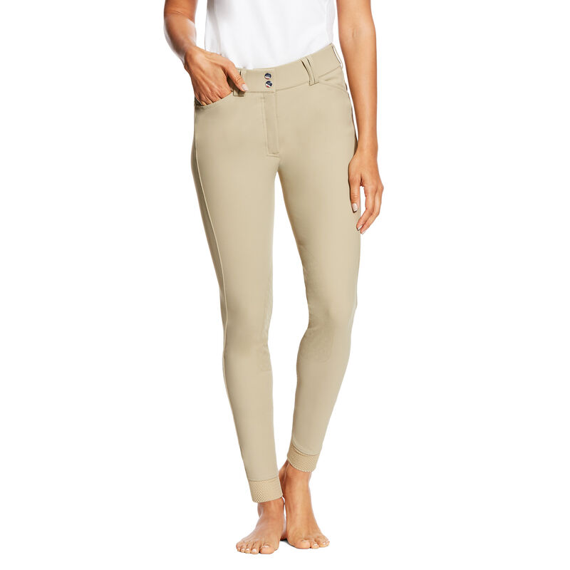 Ariat Hose Damen - Tri Factor Eq Grip Knee Patch Breech Khaki ( VJZFK-2957 )
